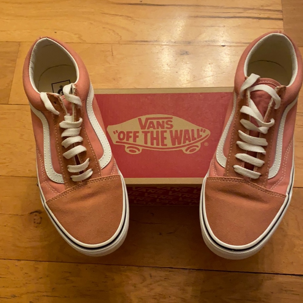 Vans old skool rose dawn and white shoes size 9 women or 7.5 men